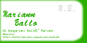 mariann ballo business card